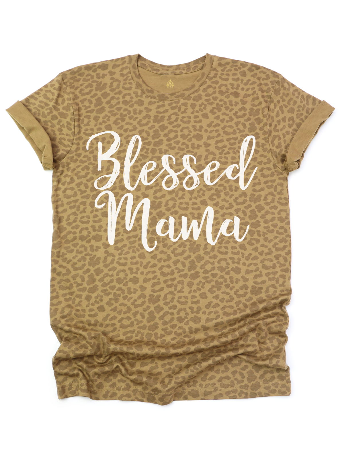 Blessed Mama Women's Natural Leopard Shirt
