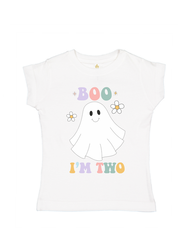Boo I'm Two Girls Retro Second Birthday Shirt