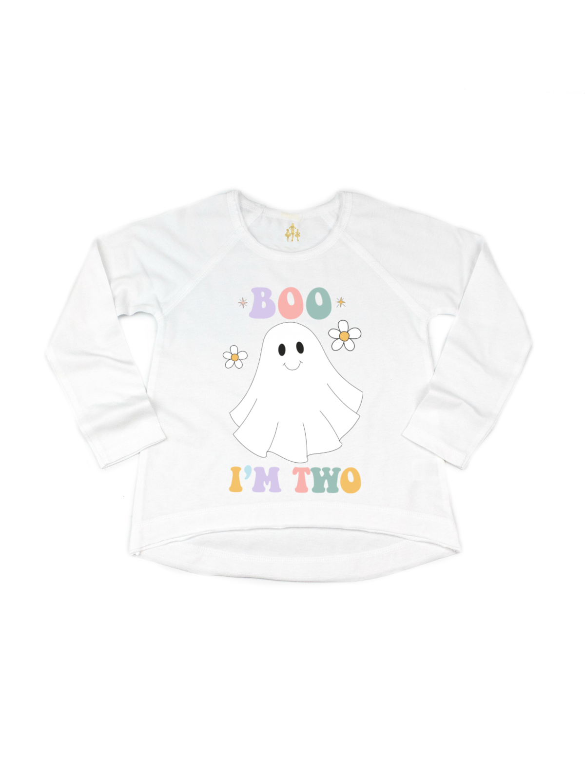 Boo I'm Two Girls Ghost Shirt in White