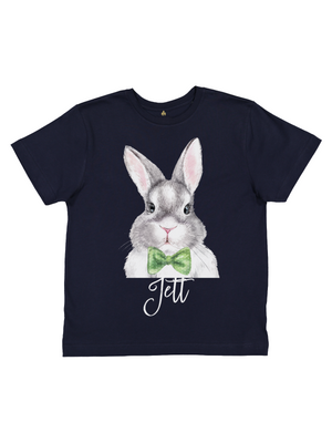 Bowtie Bunny Easter Bunny Shirt in Navy Blue