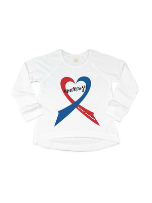 Long Sleeve Kids Congenital Heart Defect Ribbon Shirt