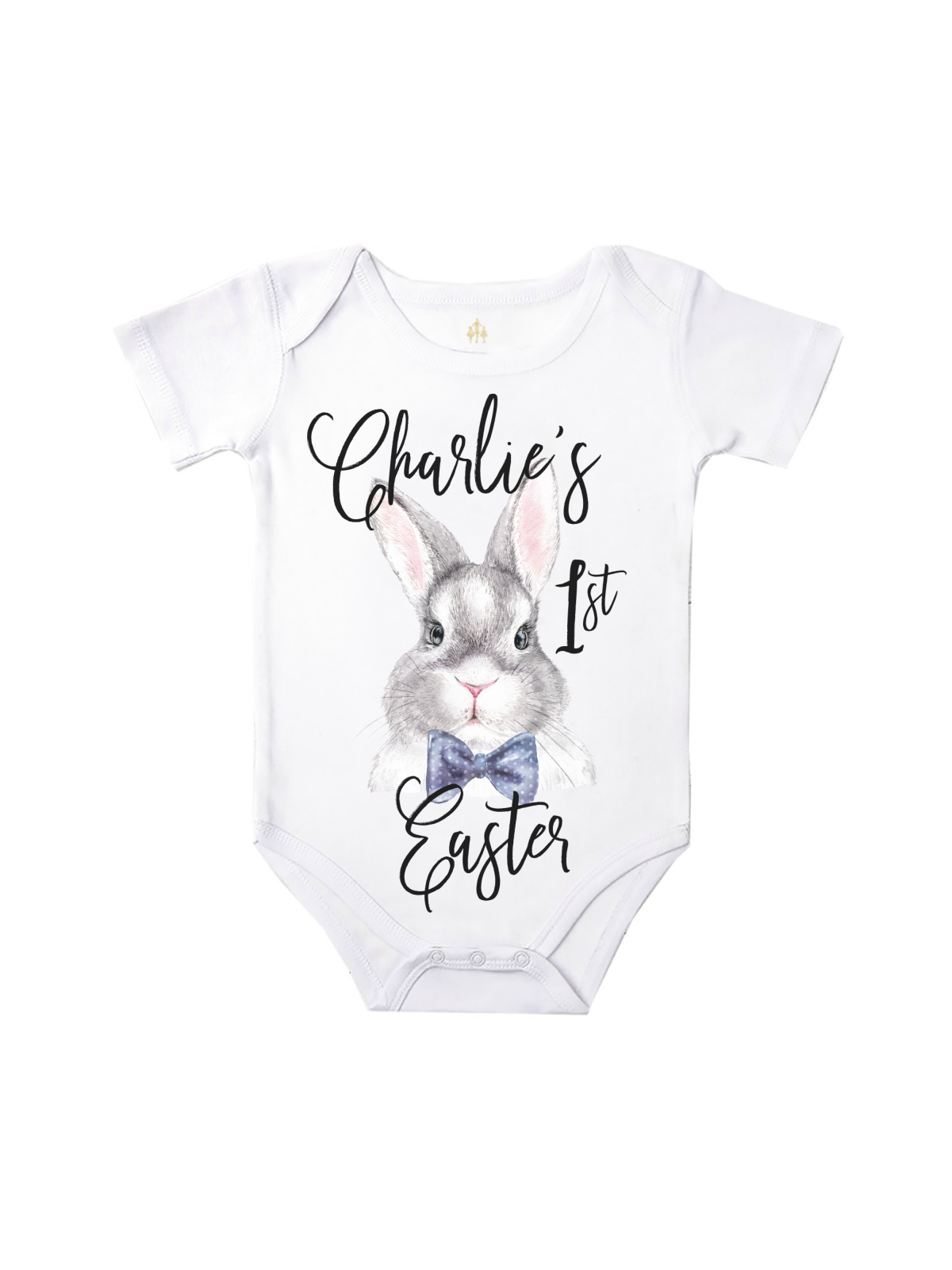 Custom Baby Boy's First Easter Infant Bodysuit in Blue Stripes