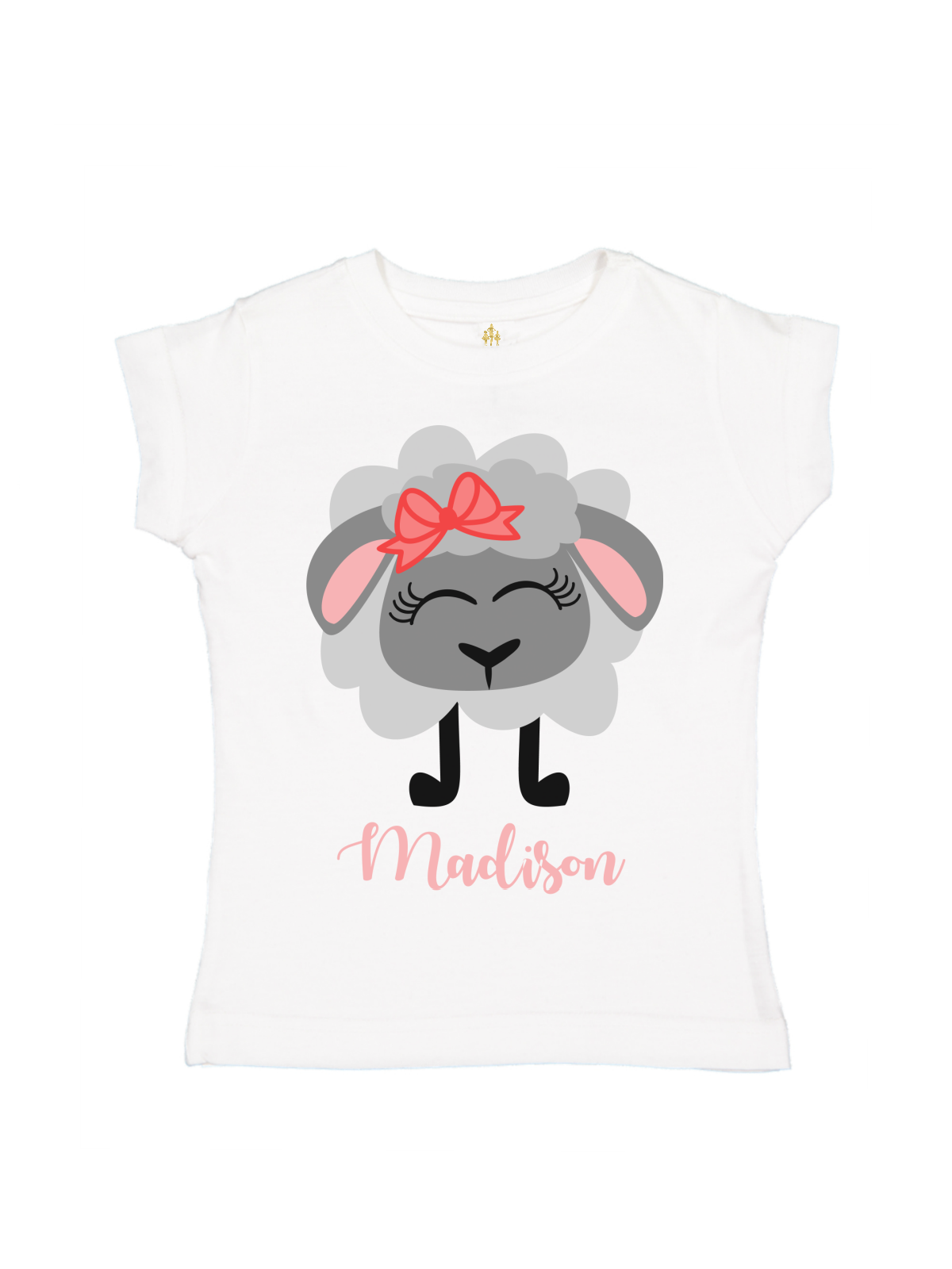girls personalized Valentine's Day shirt in white short sleeve