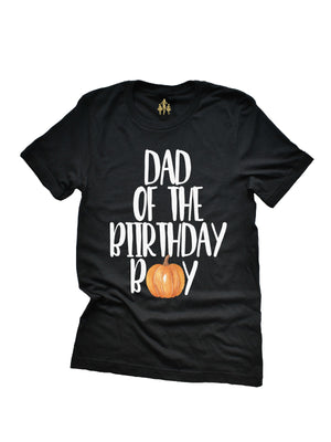dad of the birthday boy pumpkin t-shirt