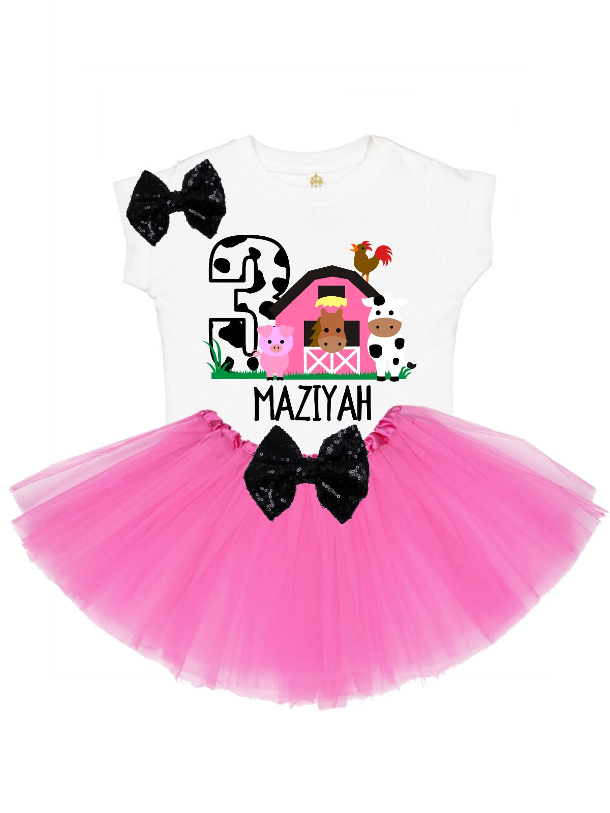 personalized girls farm tutu outfit birthday