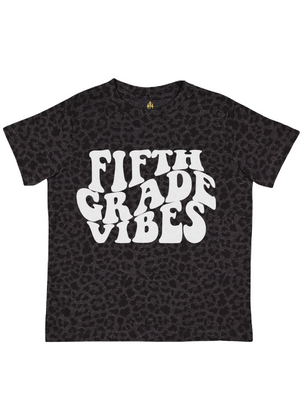 Fifth Grade Vibes Black Leopard Back to School Shirt
