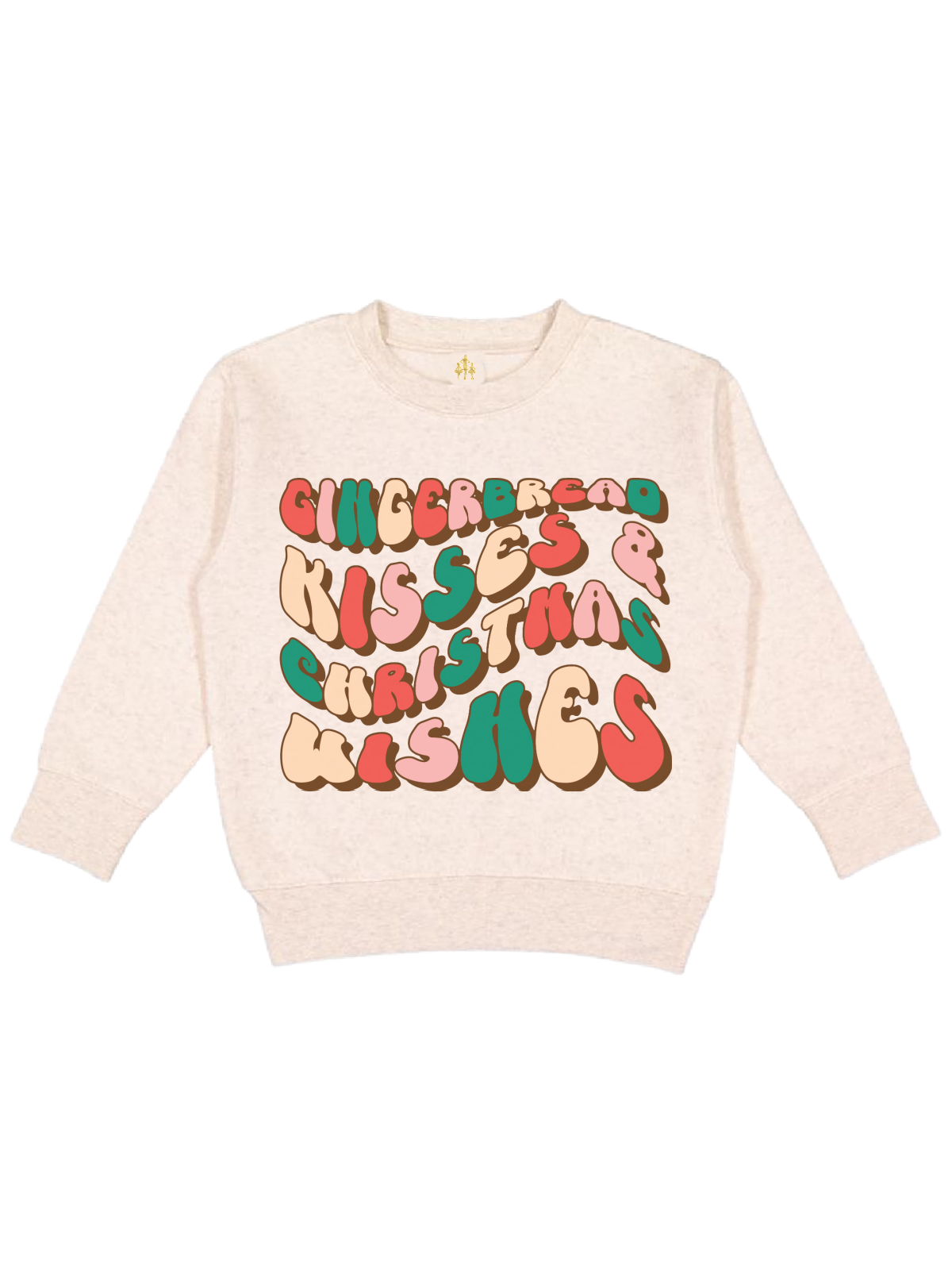 Gingerbread Kisses and Christmas Wishes Kids Sweatshirt