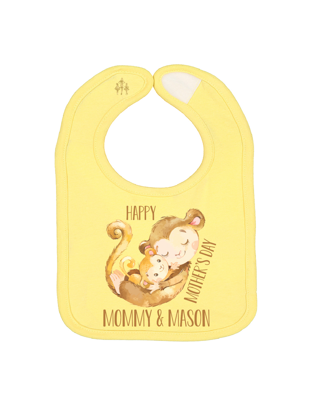 Happy Mother's Day Mommy Baby Bib in Yellow
