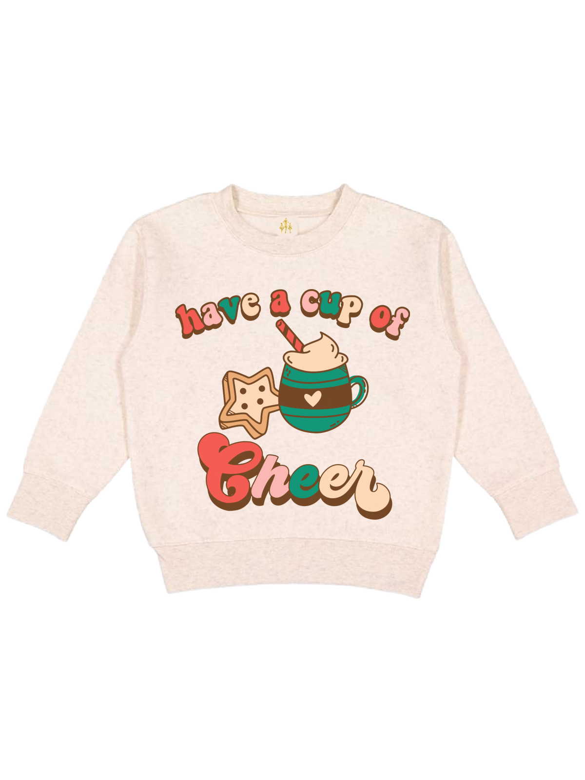 Have a cup of cheer kids retro Christmas sweatshirt