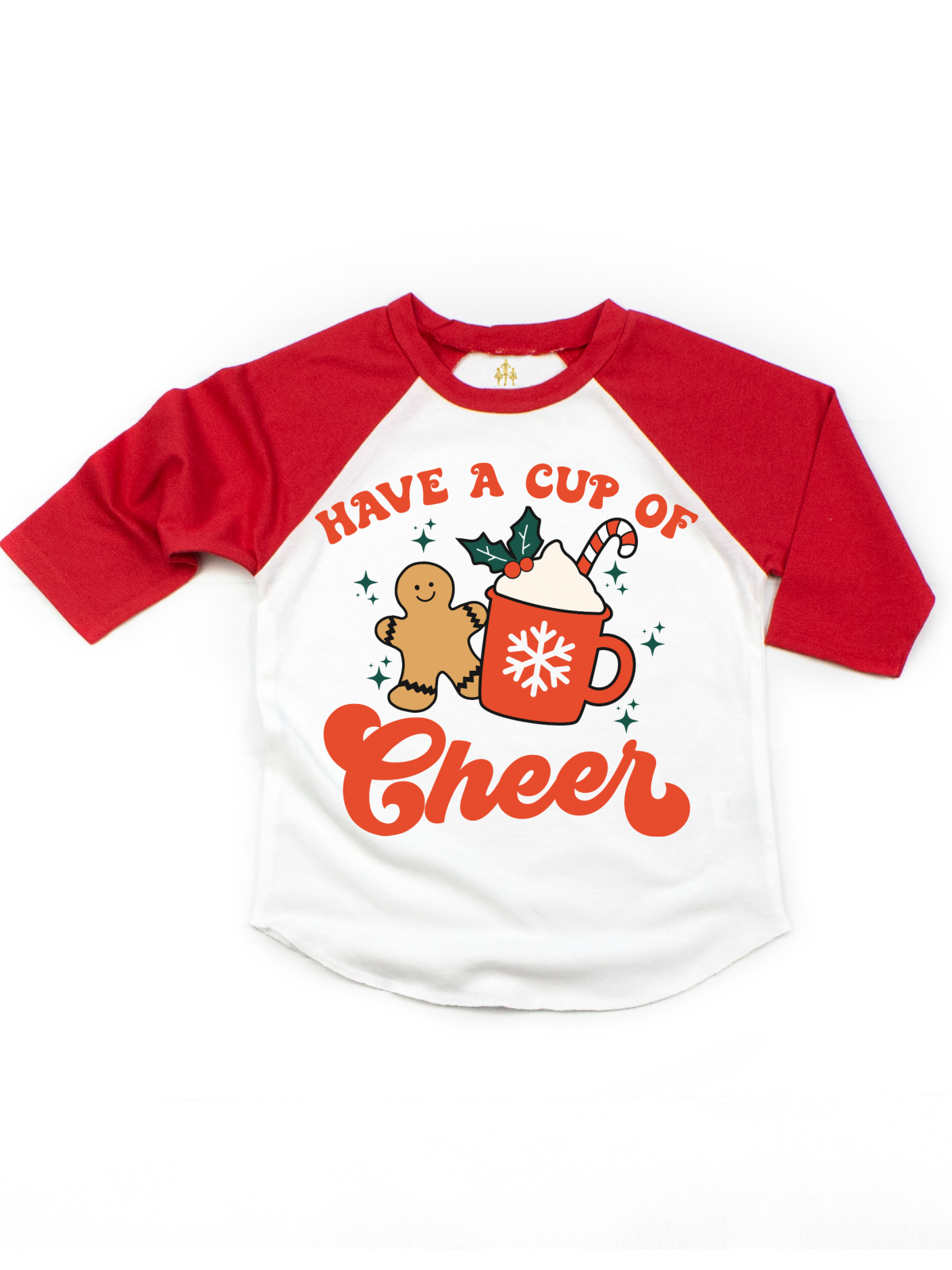 Kids Have a Cup of Cheer Holiday Raglan Shirt