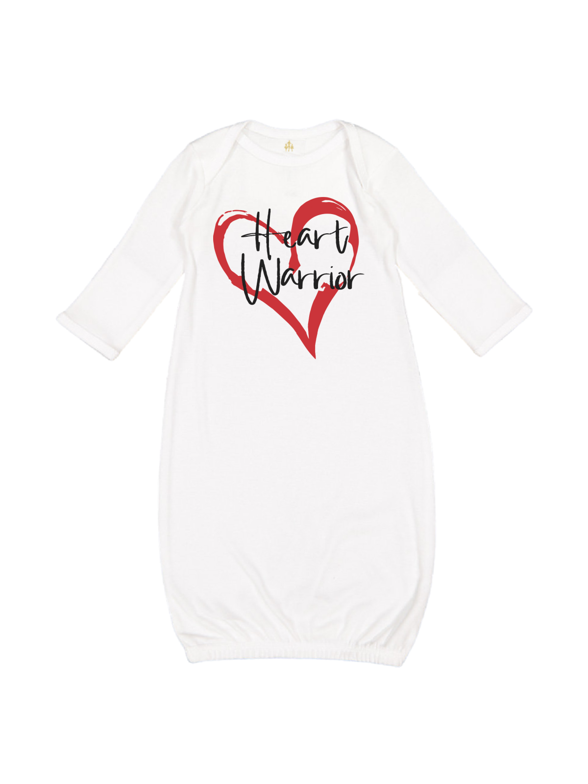 heart warrior infant baby gown 