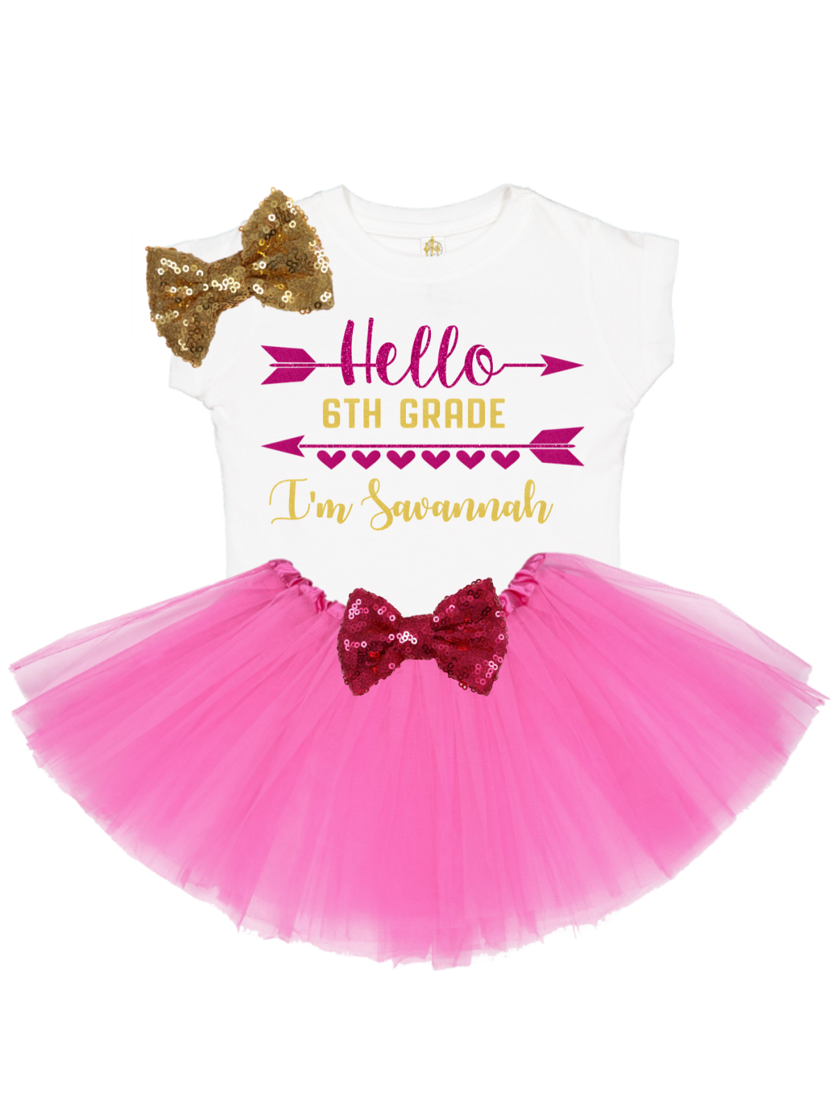 hello grade personalized tutu outfit