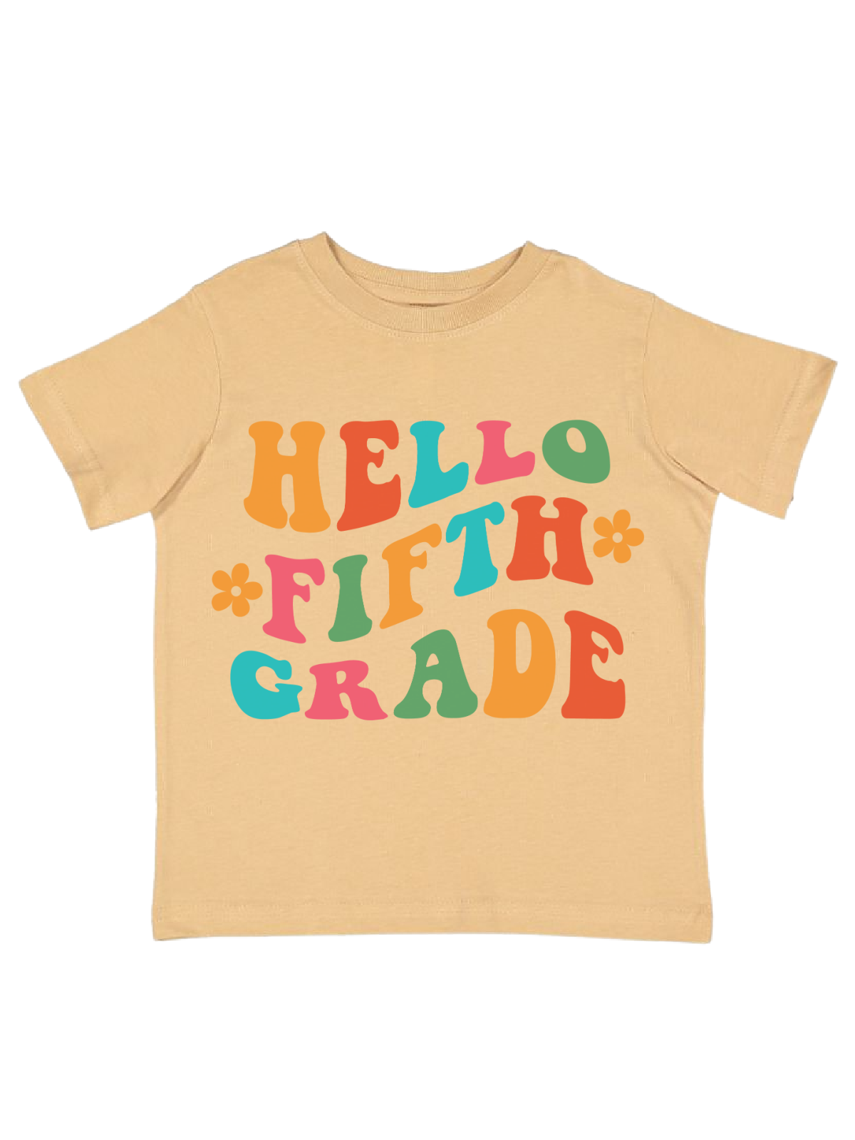 Hello Fifth Grade Kids Back to School Retro Shirt in Na Latee