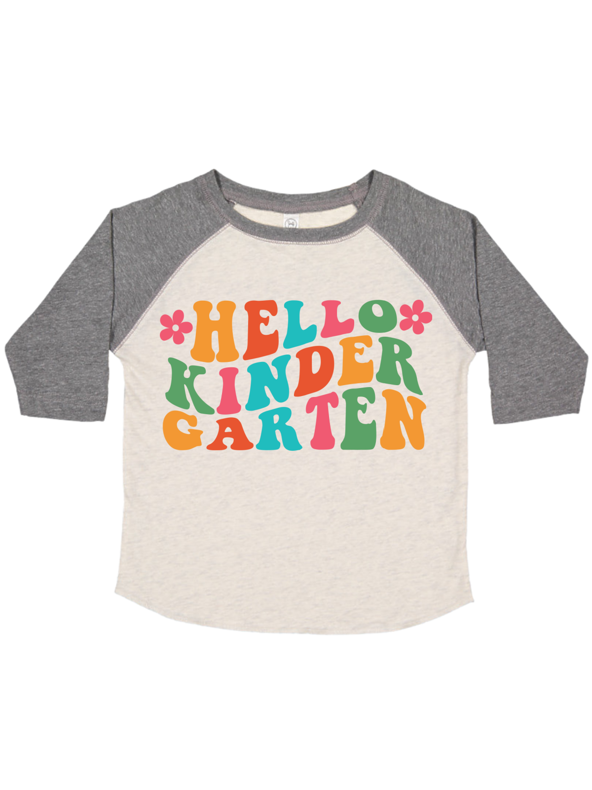 Hello Kindergarten Colorful Retro Raglan T-Shirt