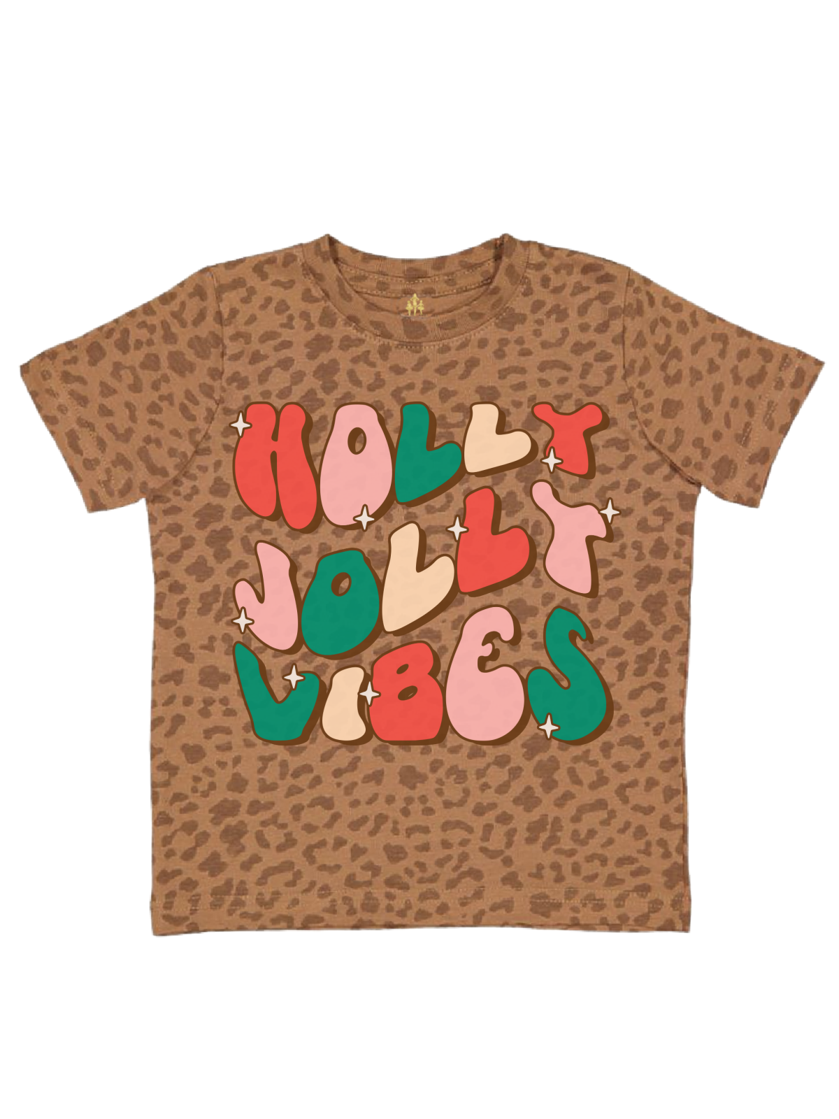 Holly Jolly Vibes Kids Leopard Christmas Shirt