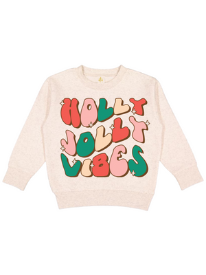 Retro Kids Christmas Sweatshirt in Natural 