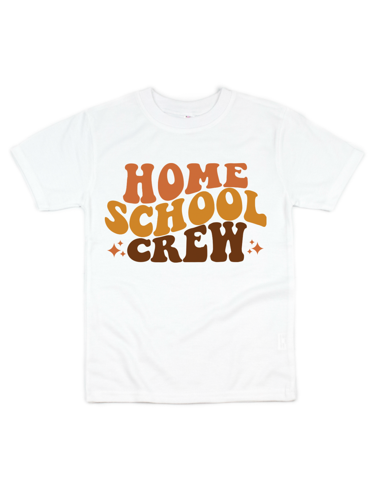 Homeschool Crew Retro Kids Shirt in White