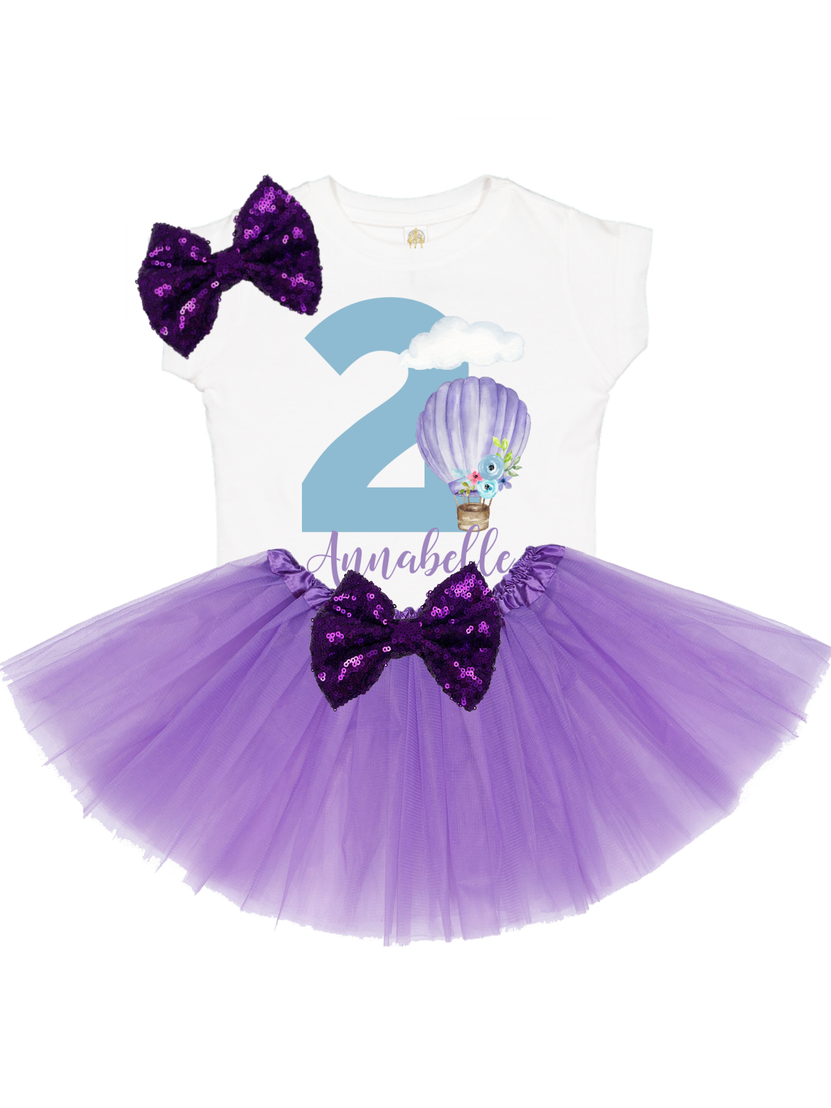 purple and blue hot air balloon tutu outfit