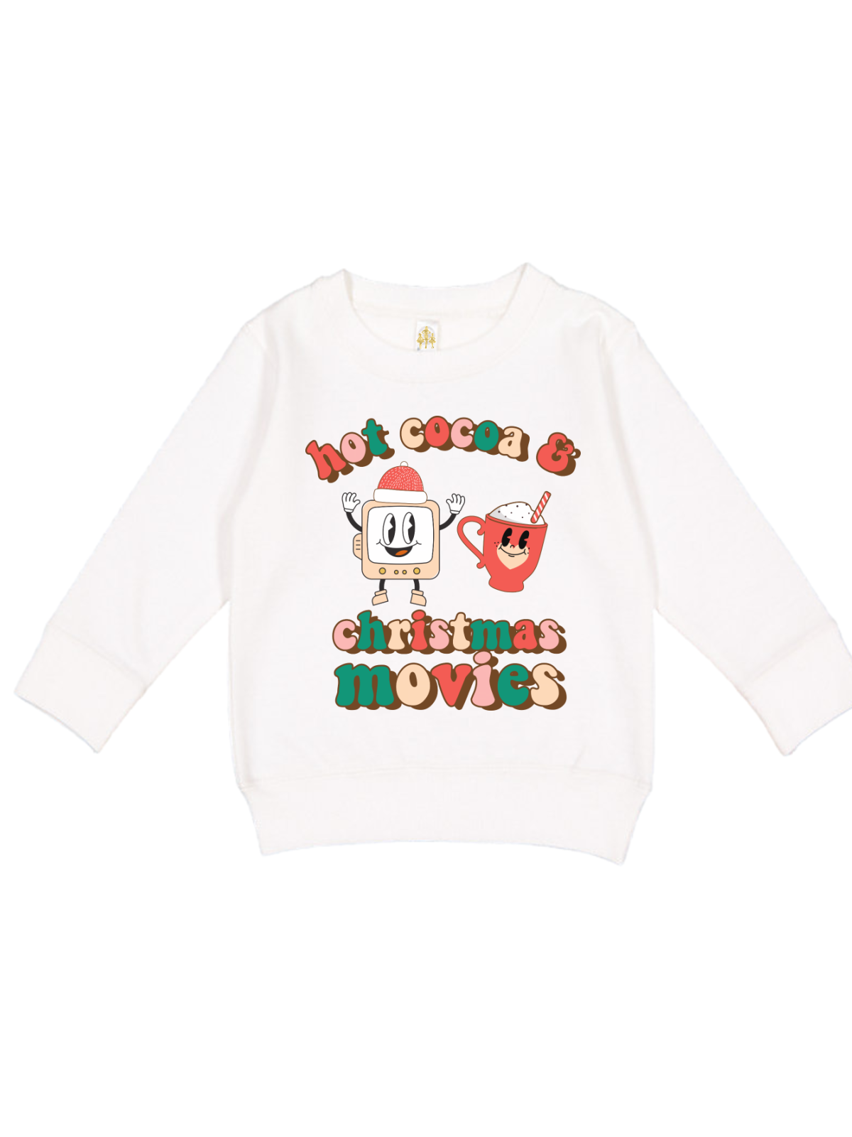 Hot Cocoa and Christmas Movies Kids Sweatshirt