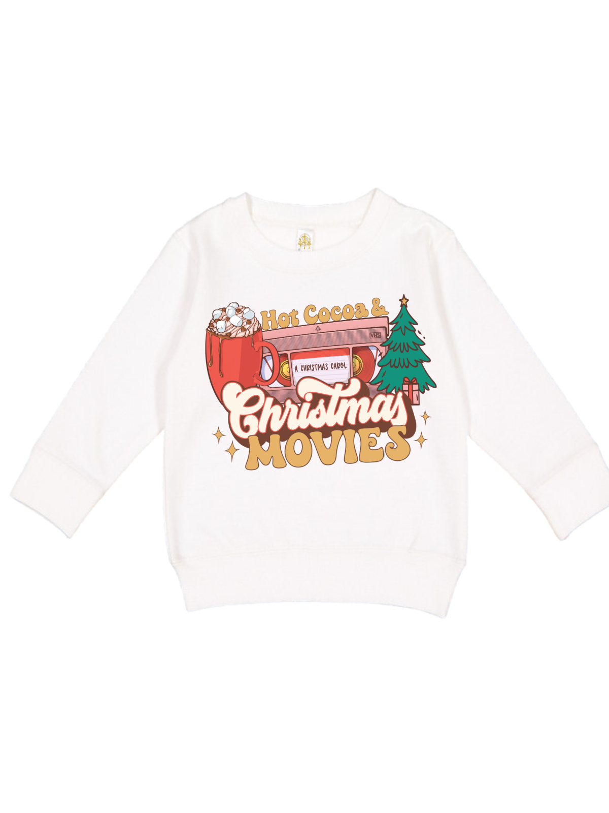Hot Cocoa and Christmas Movies Kids Holiday Sweatshirt