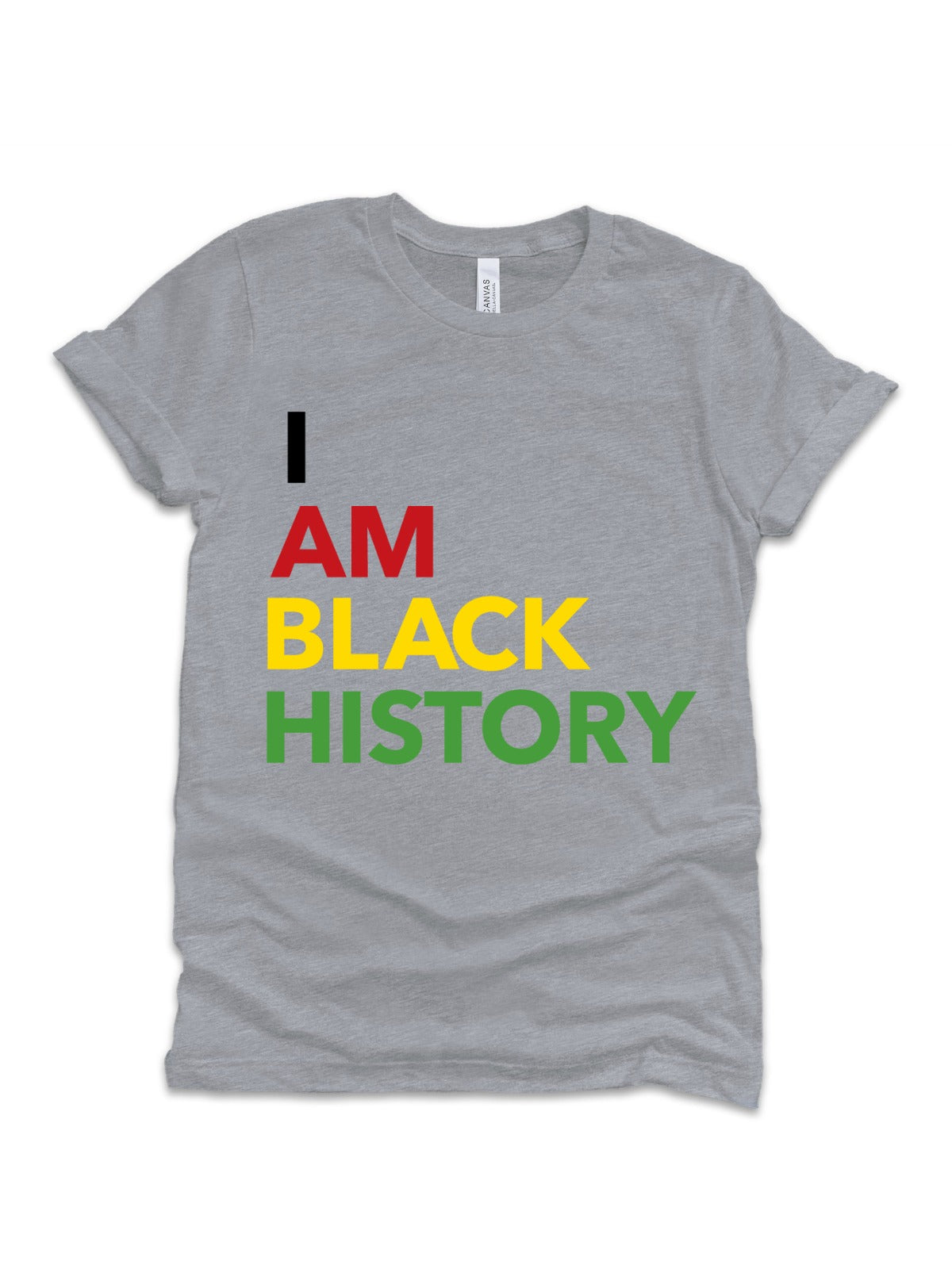 Long Sleeve Heather Gray Adult I Am Black History Adult Shirt