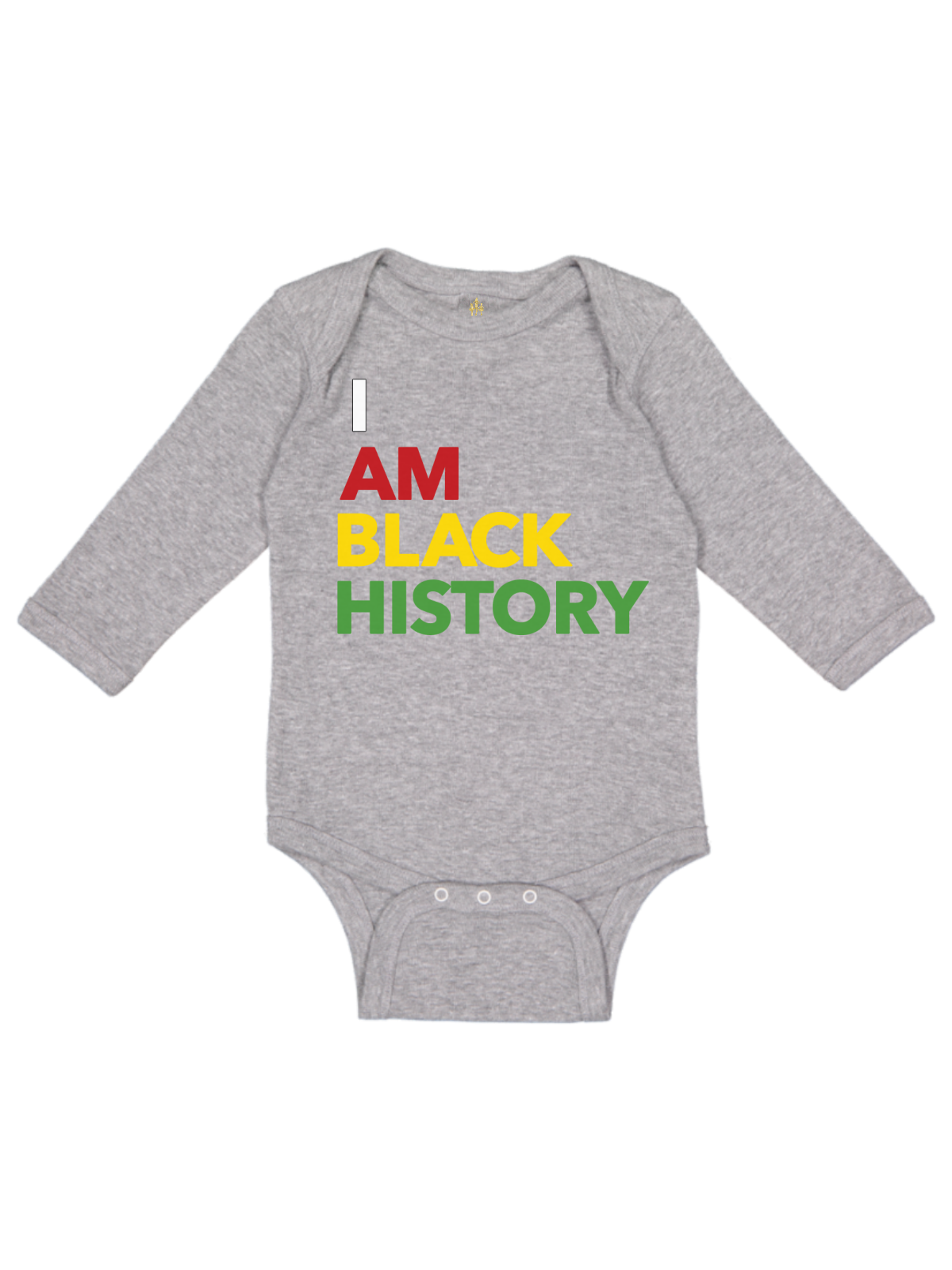 Short Sleeve Heather Gray Infant I Am Black History Baby Bodysuit