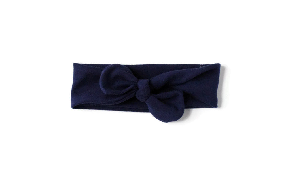 Navy Top Knot Headband
