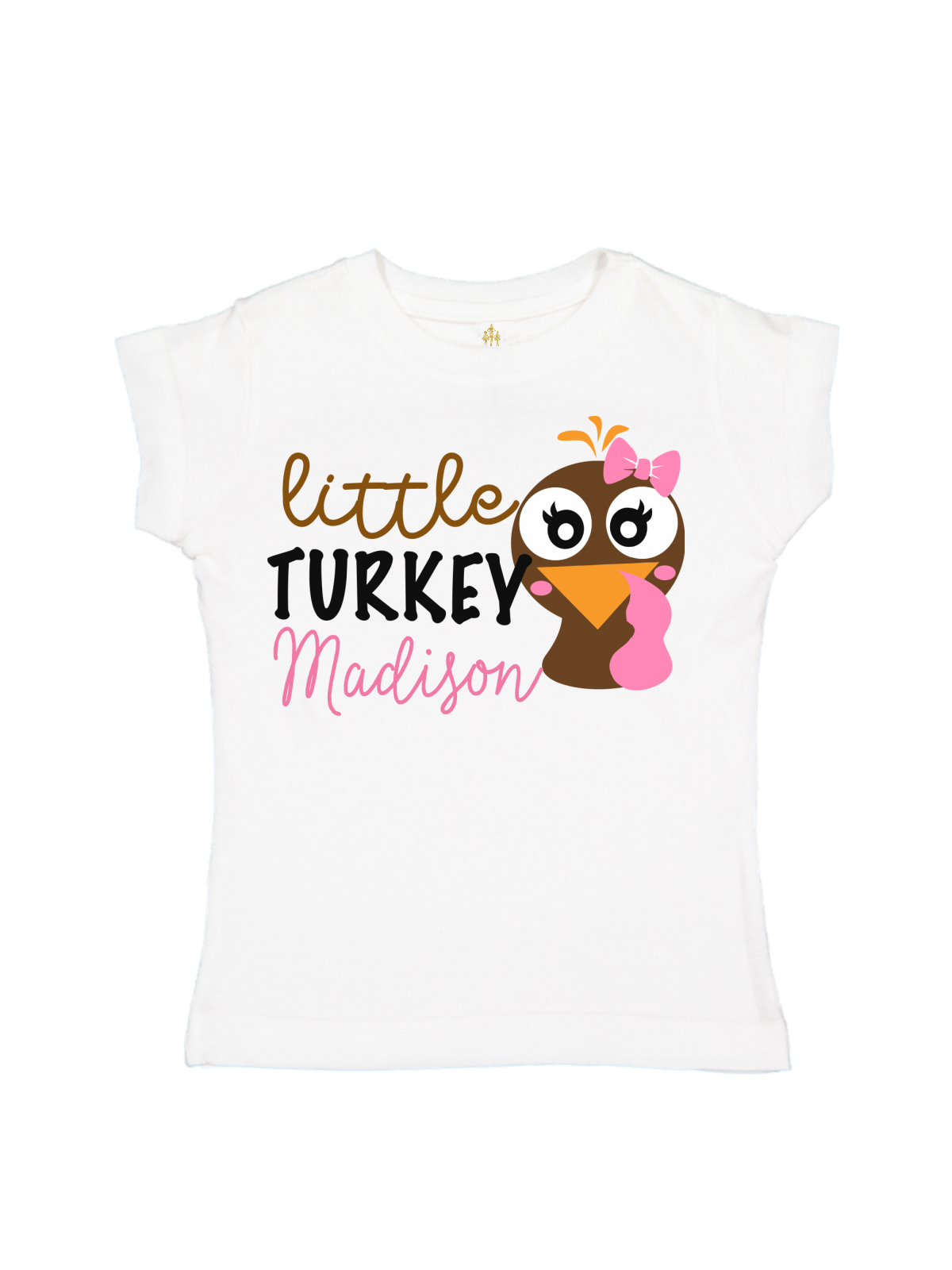 Personalized Girls Thanksgiving Turkey Shirt