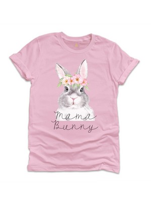 Mama Bunny Womens Easter Shirt in Pink