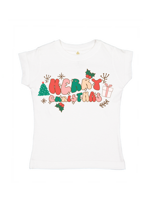 Retro Holiday Merry Christmas Kids Shirt