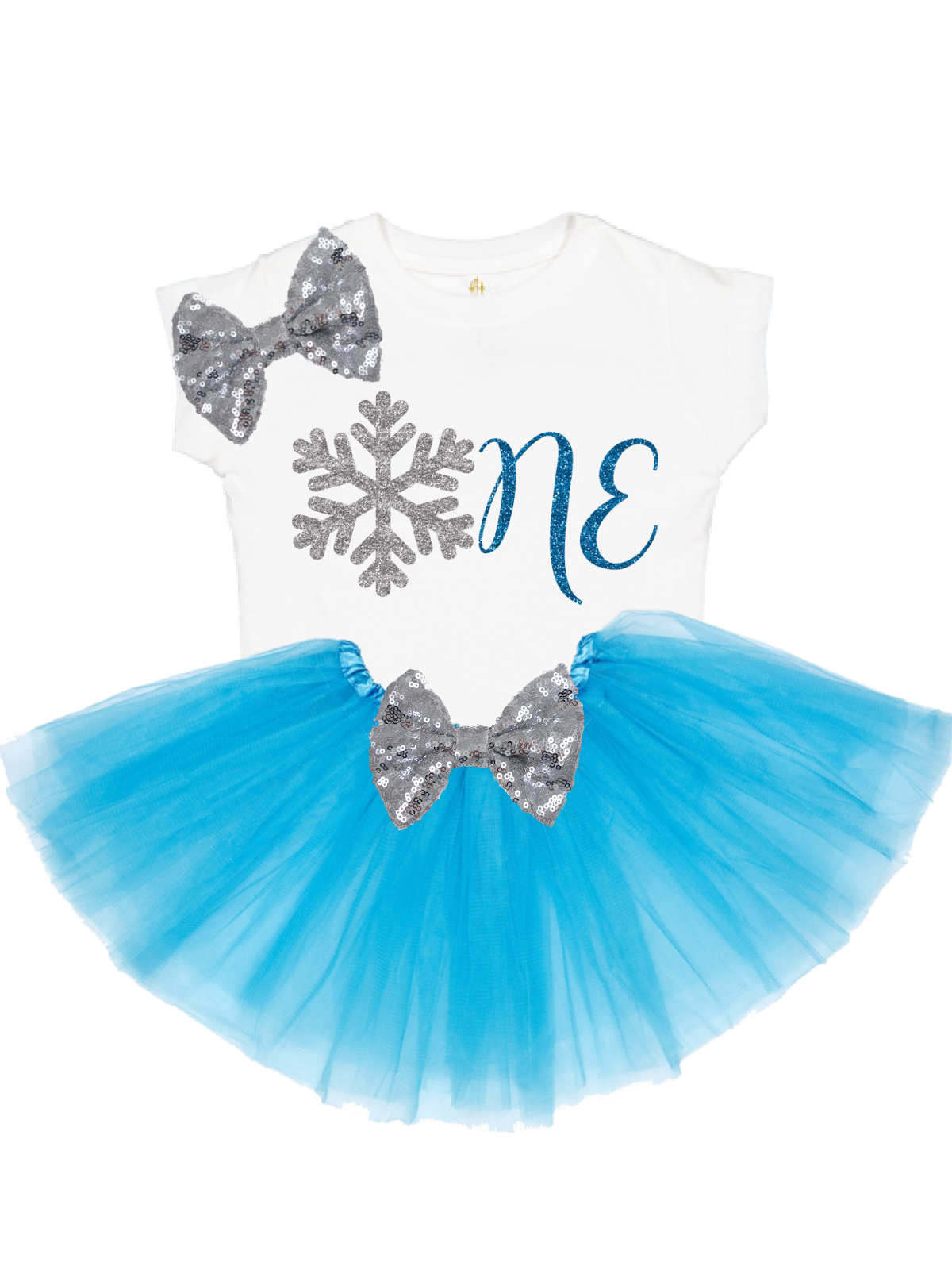 girls ONE birthday snowflake outfit