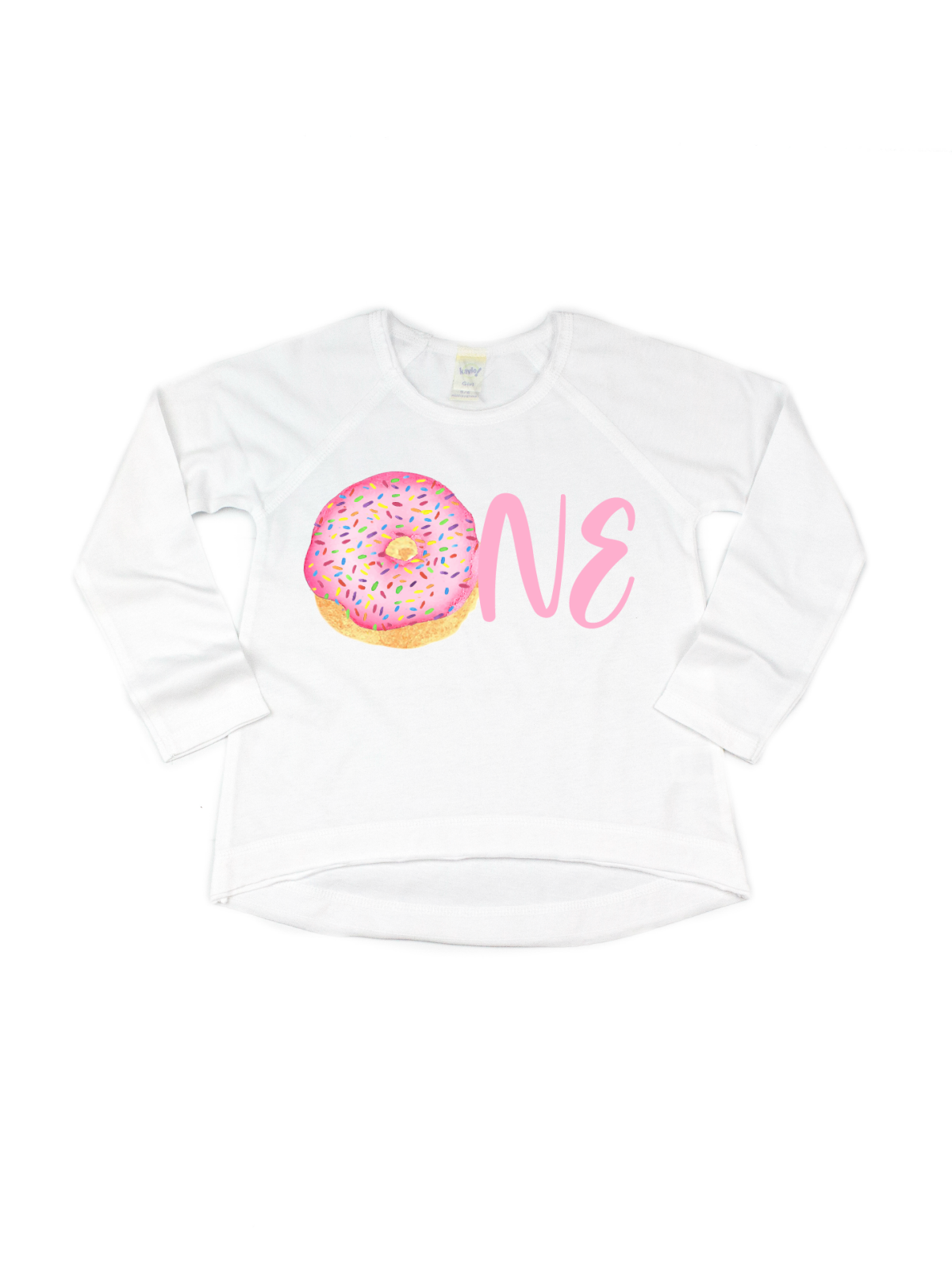 girls ONE birthday donut shirt 