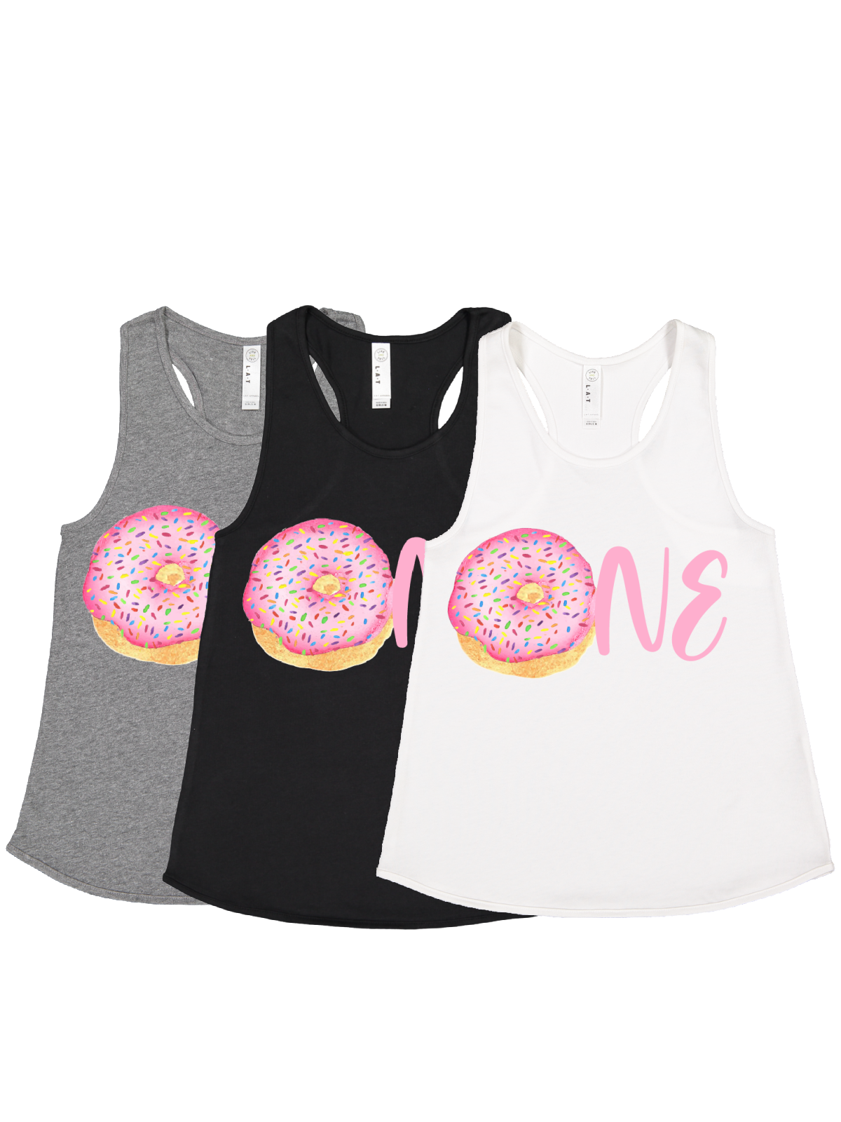 girls first birthday ONE donut tank top