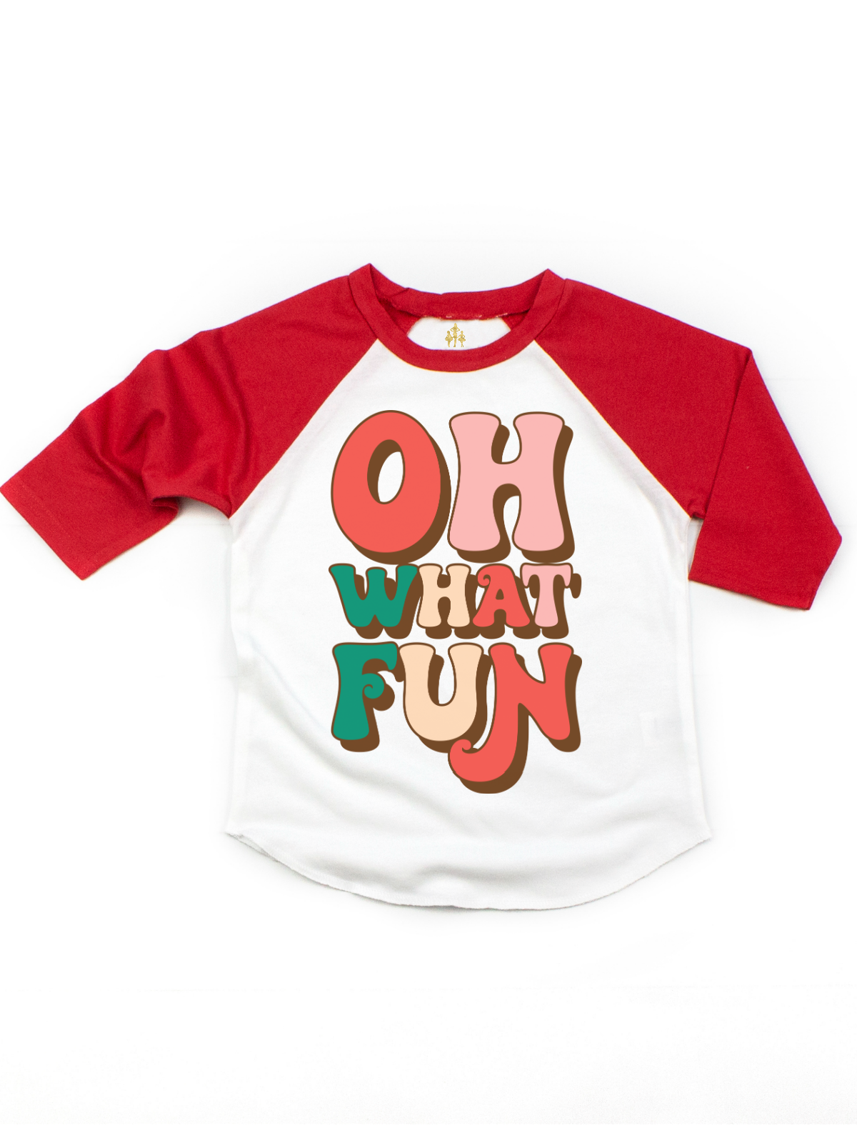 Oh What Fun Kids Retro Christmas Raglan Shirt