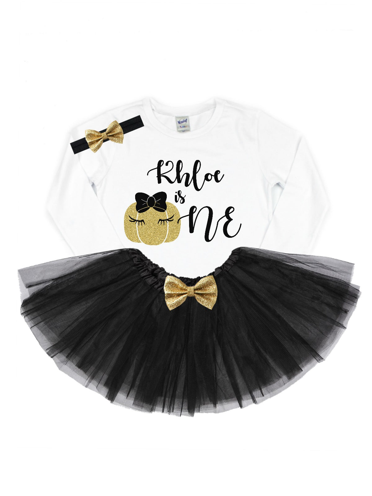 Personalized Pumpkin W/ Bow Tutu Outfit