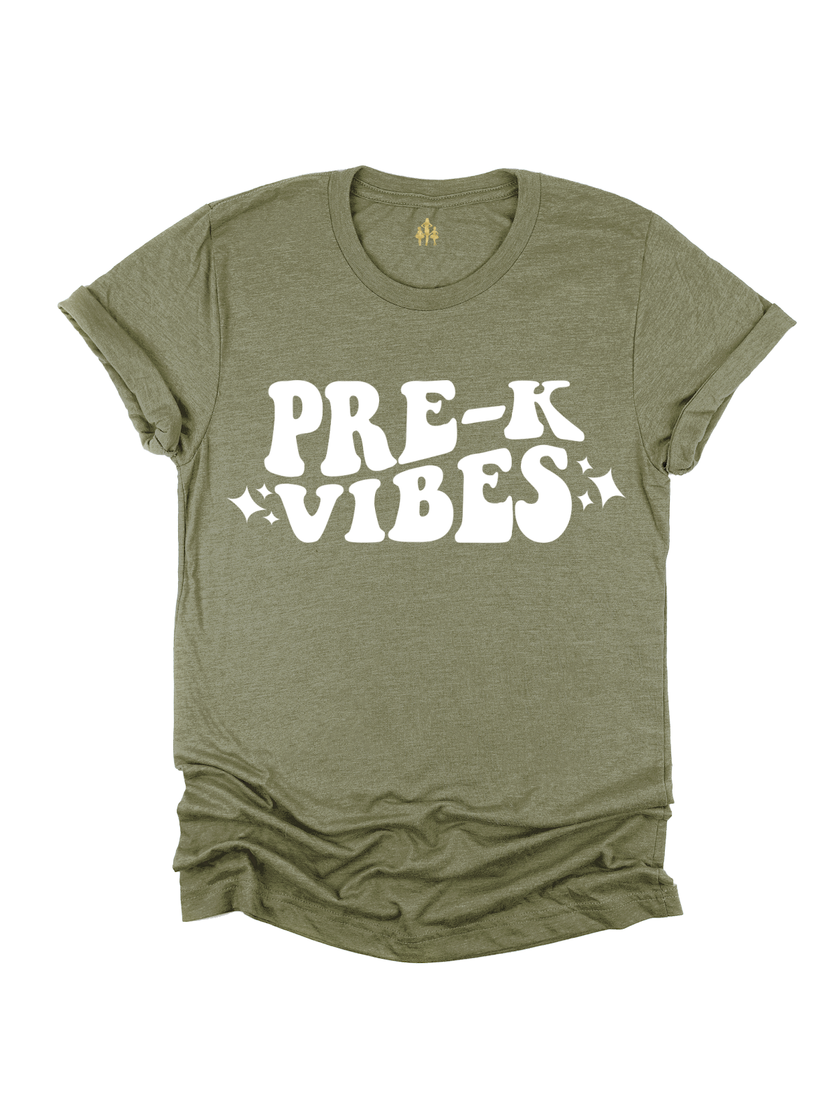 Pre-K Vibes Adult Olive Green Teacher Shirt