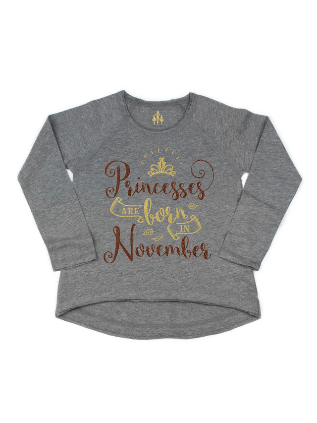 princesses are born in november heather gray birthday shirt