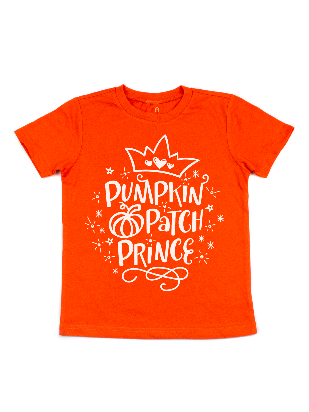 Pumpkin Patch Prince Kids Fall Shirt in Orange 