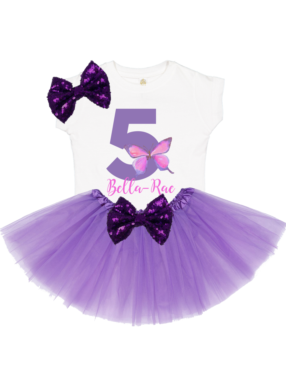 girls purple birthday tutu outfit