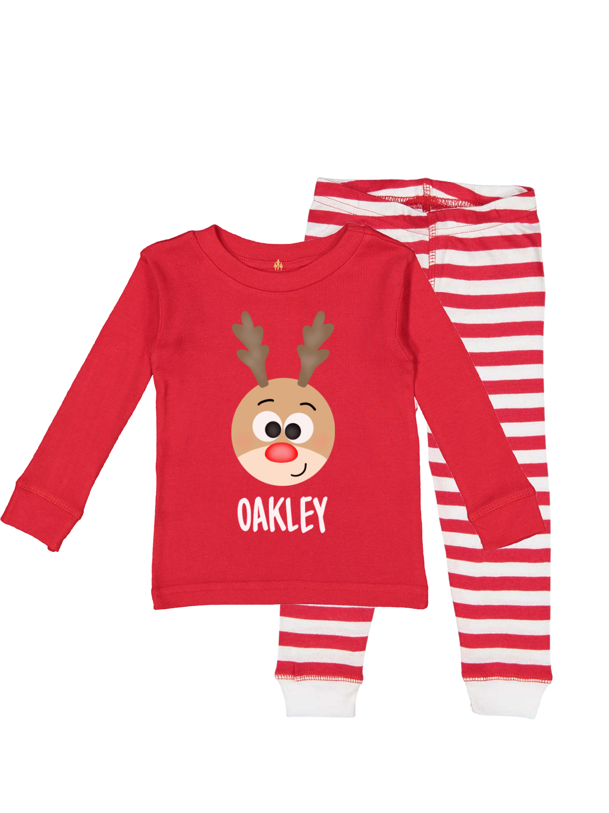 Kids Reindeer Christmas Stripes Pajamas