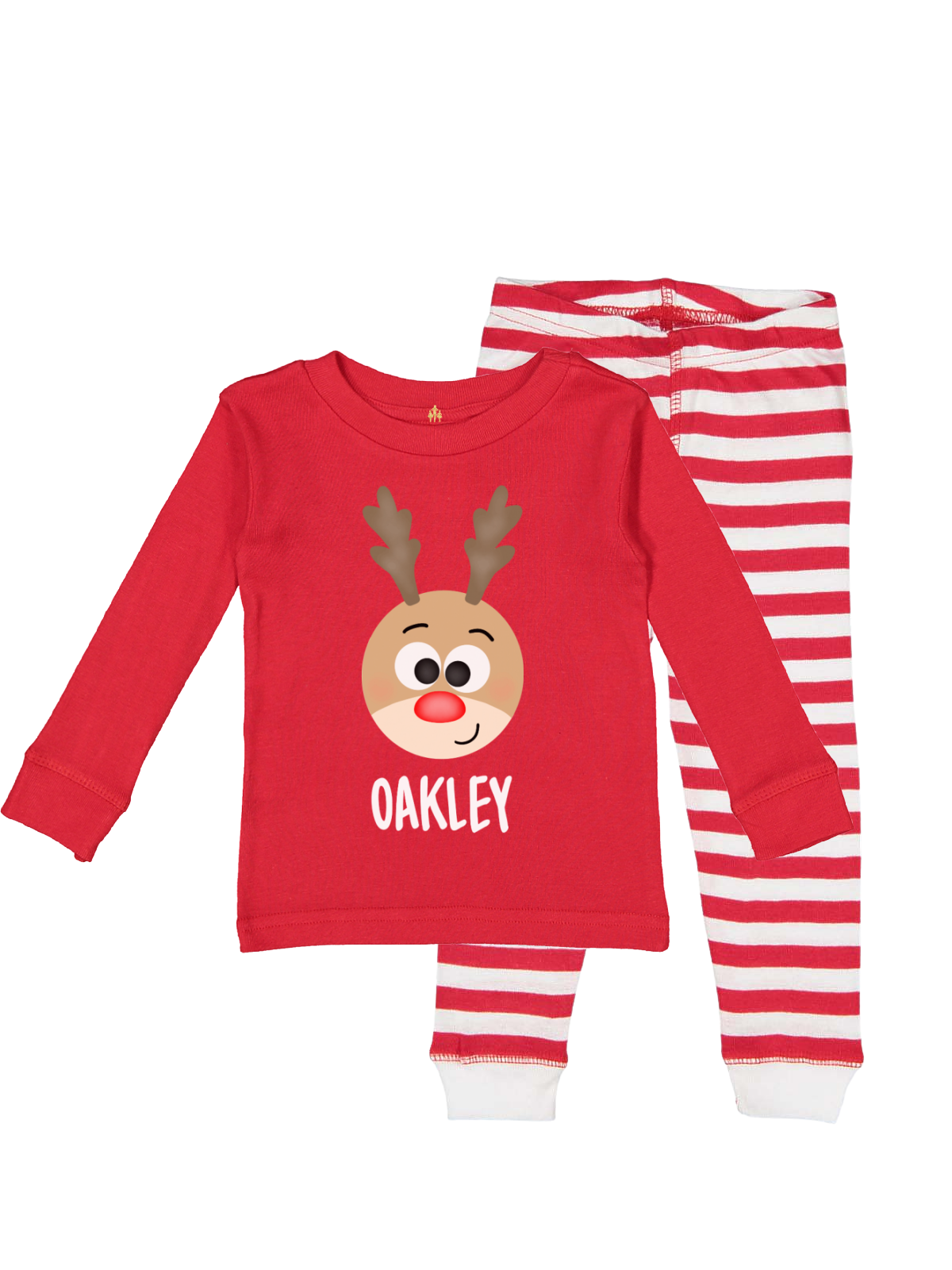 Green and Red Girls Christmas Pajamas Personalized