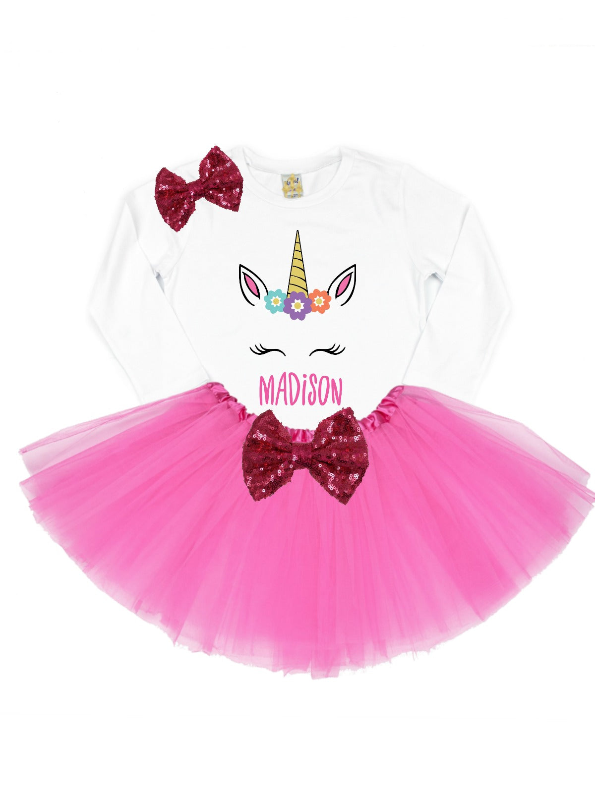 smiling unicorn girls tutu outfit