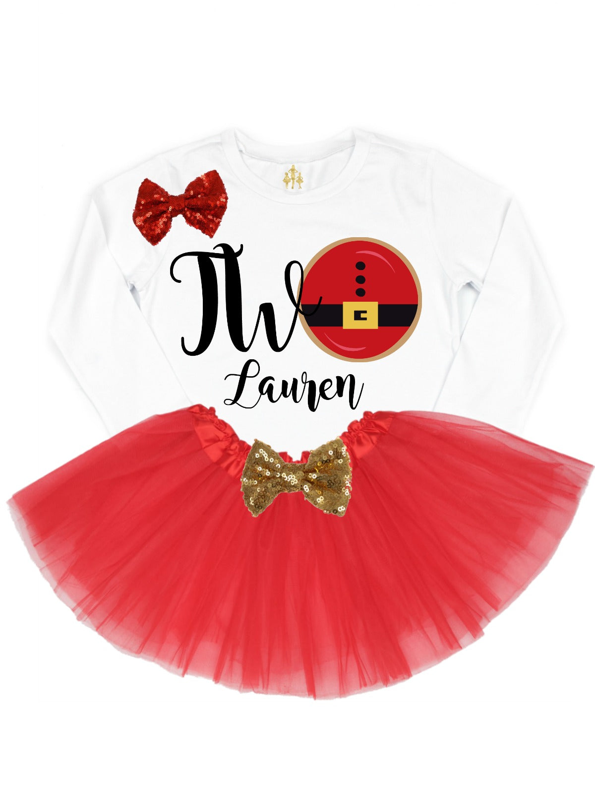 TWO Santa Donut Birthday Outfit