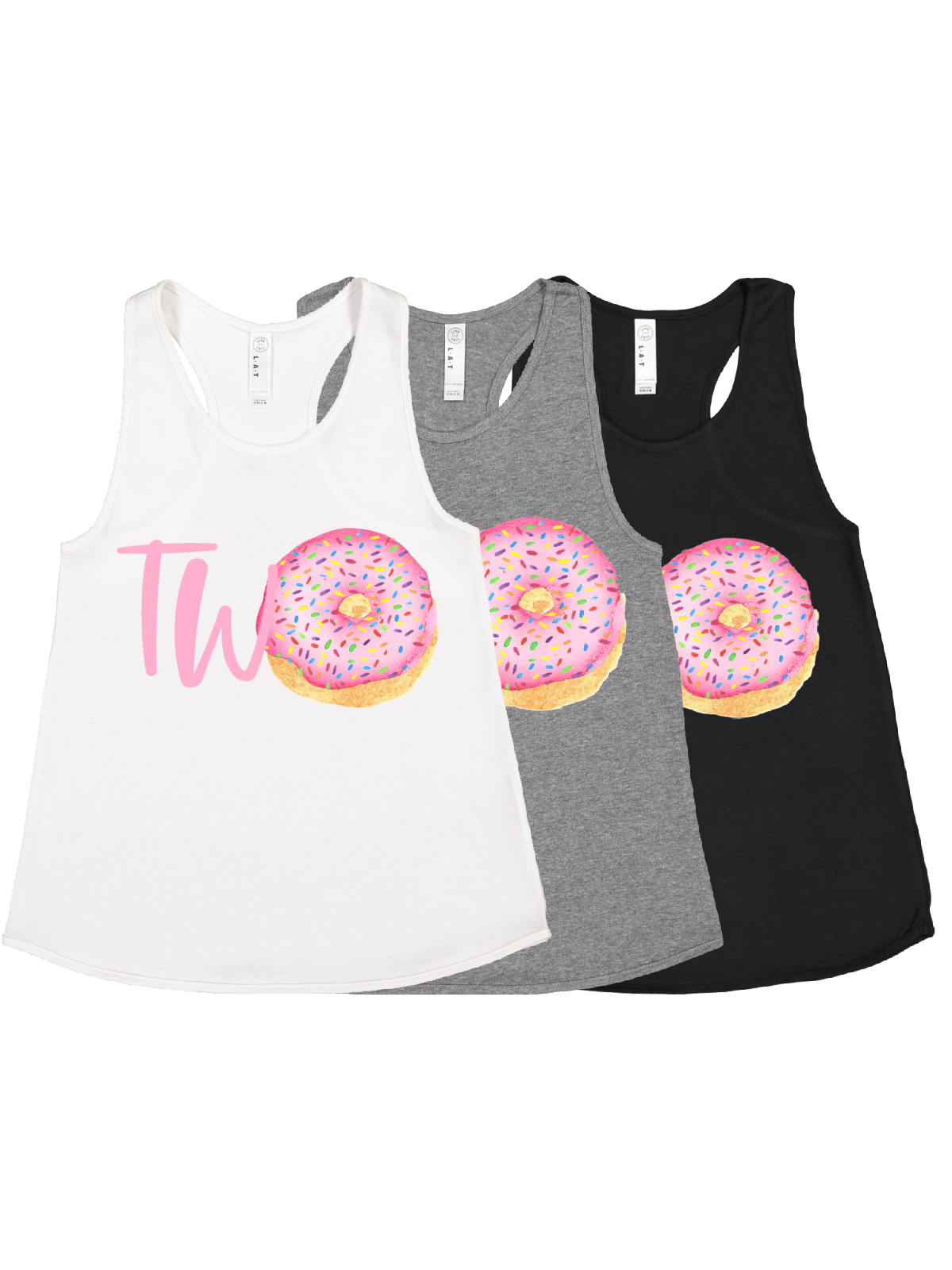 girls second birthday donut tank top
