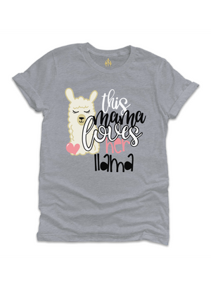 This Mama Loves Her Llama Gray Shirt