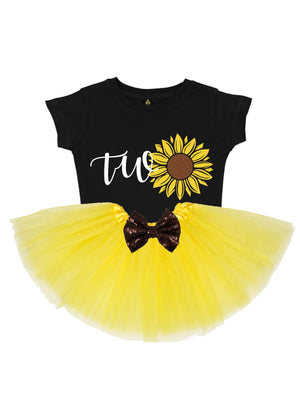 second birthday tutu outfit sunflower theme