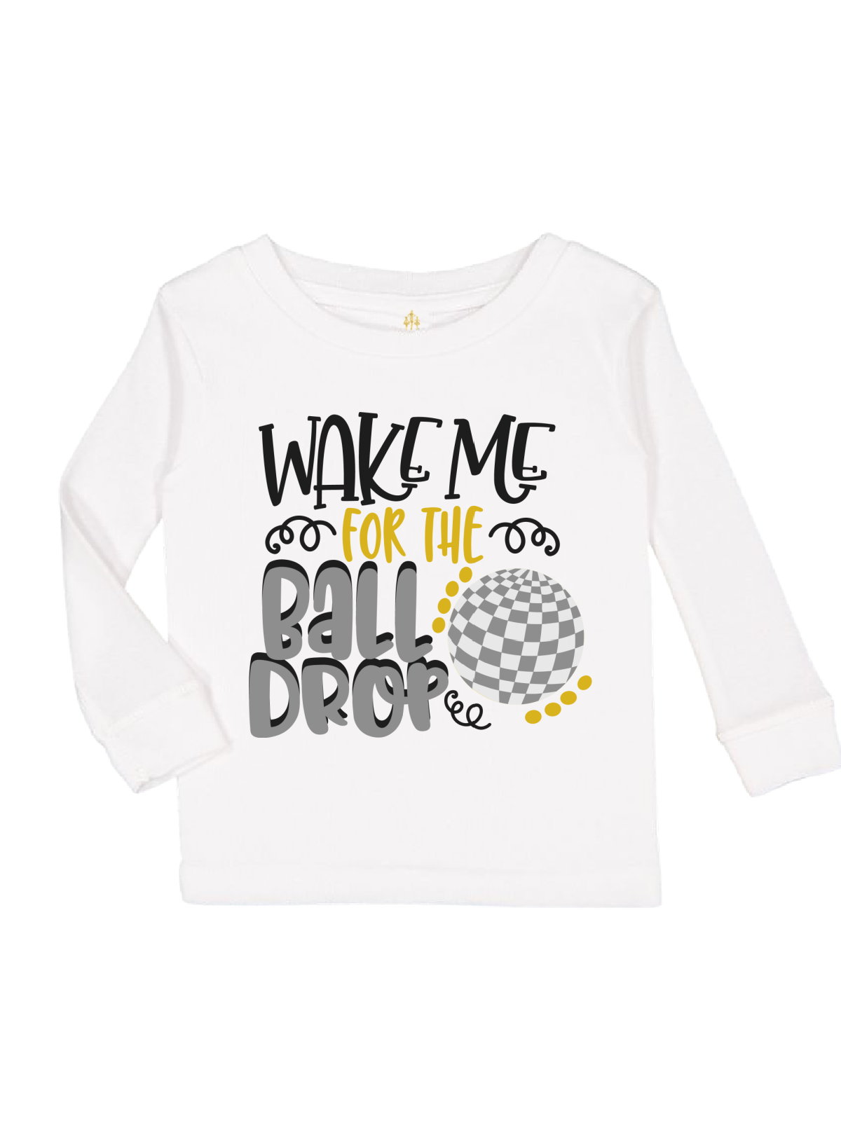 Wake me for the ball drop kids New Year's Eve pajamas