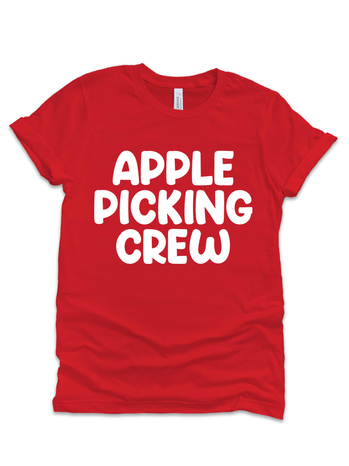 Apple Picking Crew Adult Shirt in Red