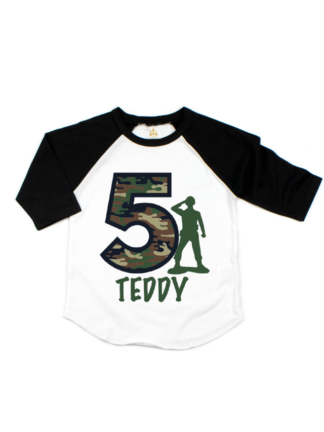 boys camouflage army man shirt
