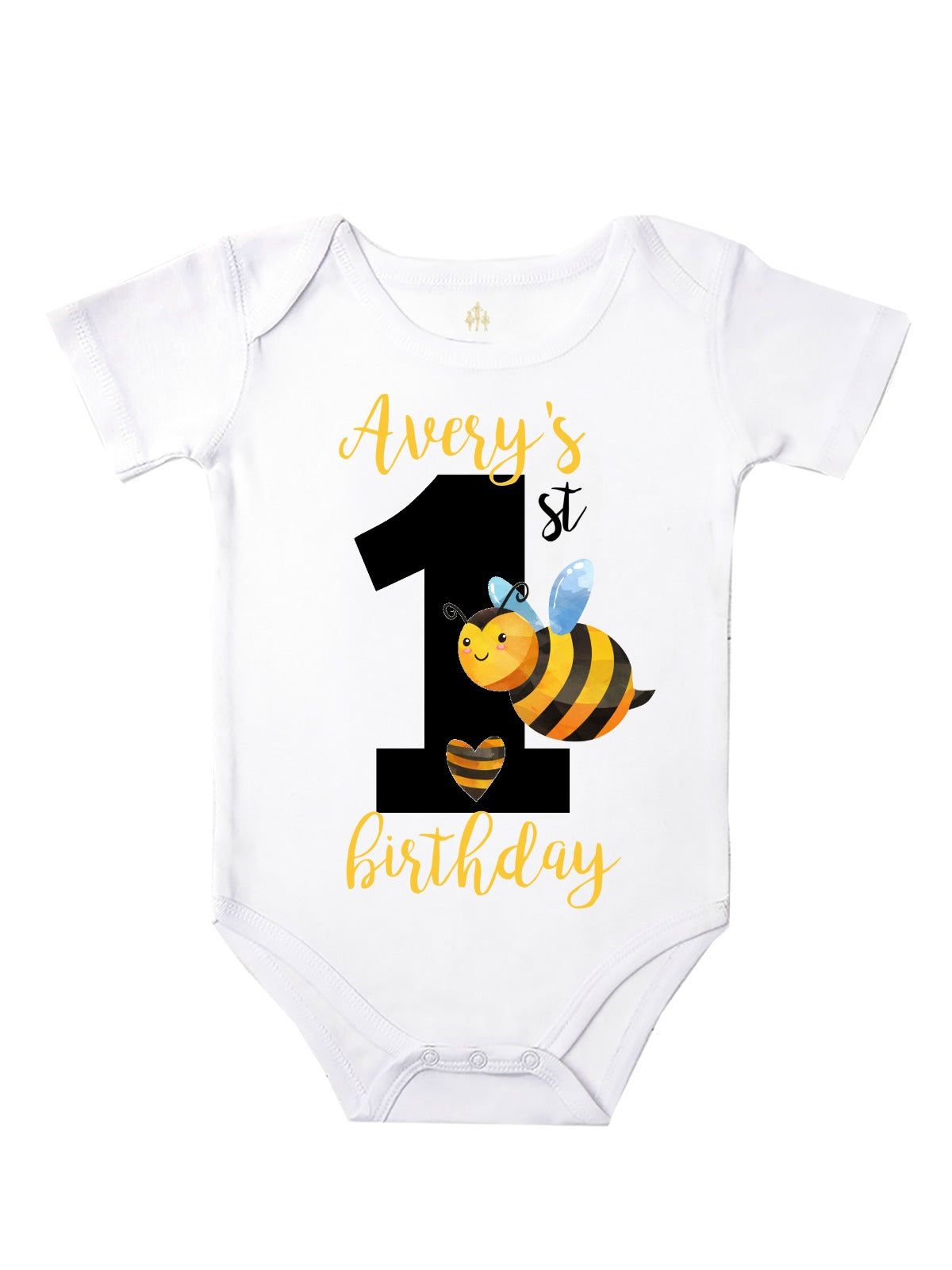 personalized 1st birthday bumble bee bodysuit and shirt